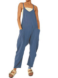 2024 European and American women's clothing ebay Amazon independent station hot style zipper pocket suspenders trousers jumpsuit overalls