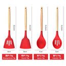 Beech handle silicone kitchenware 12-piece set plus storage bucket Yangjiang kitchen tool set cooking spatula ready for sale