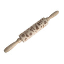 Christmas Bell Cookie Printed Rolling Pin Fondant Embossed Rolling Stick DIY Baking Tools Cake Mold
