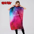 Foreign trade hooded beach changing quick-drying bathrobe microfiber cloak bath towel diving surfing beach cloak