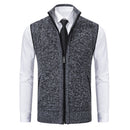 Foreign trade casual men's vest vest waistcoat jacket stand collar sleeveless knitted casual thickened autumn and winter