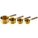 Measuring Spoon Wooden Handle Stainless Steel Measuring Cup Measuring Spoon 8-piece Baking Tools
