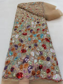 New style gem pattern sequin embroidered fabric children's wear evening dress dress European and American sequin fabric cross-border wholesale