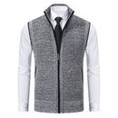 Foreign trade casual men's vest vest waistcoat jacket stand collar sleeveless knitted casual thickened autumn and winter