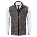 Foreign trade casual men's vest vest waistcoat jacket stand collar sleeveless knitted casual thickened autumn and winter
