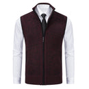 Foreign trade casual men's vest vest waistcoat jacket stand collar sleeveless knitted casual thickened autumn and winter