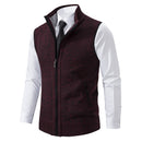 Foreign trade casual men's vest vest waistcoat jacket stand collar sleeveless knitted casual thickened autumn and winter