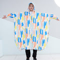Large brim with sleeves cloak-style children's raincoat boy can carry school bag primary school students kindergarten girls poncho big children