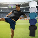 Camiseta esportiva masculina de secagem rápida gola redonda e respirável