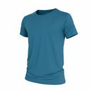 Camiseta esportiva masculina de secagem rápida gola redonda e respirável