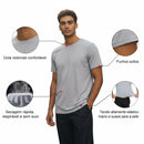 Camiseta esportiva masculina de secagem rápida gola redonda e respirável