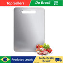 Tábua De Corte Profissional Aço Inox de Qualidade Multiuso, Fácil Limpeza, Carnes, Frutas E Legumes