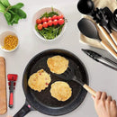 Utensílios De Cozinha Kit C/12 Talheres Cabo Madeira E Pote - Comida Ovo
