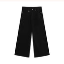 cuibuju niche worn and distressed retro washed straight jeans men's loose versatile wide-leg floor-length trousers